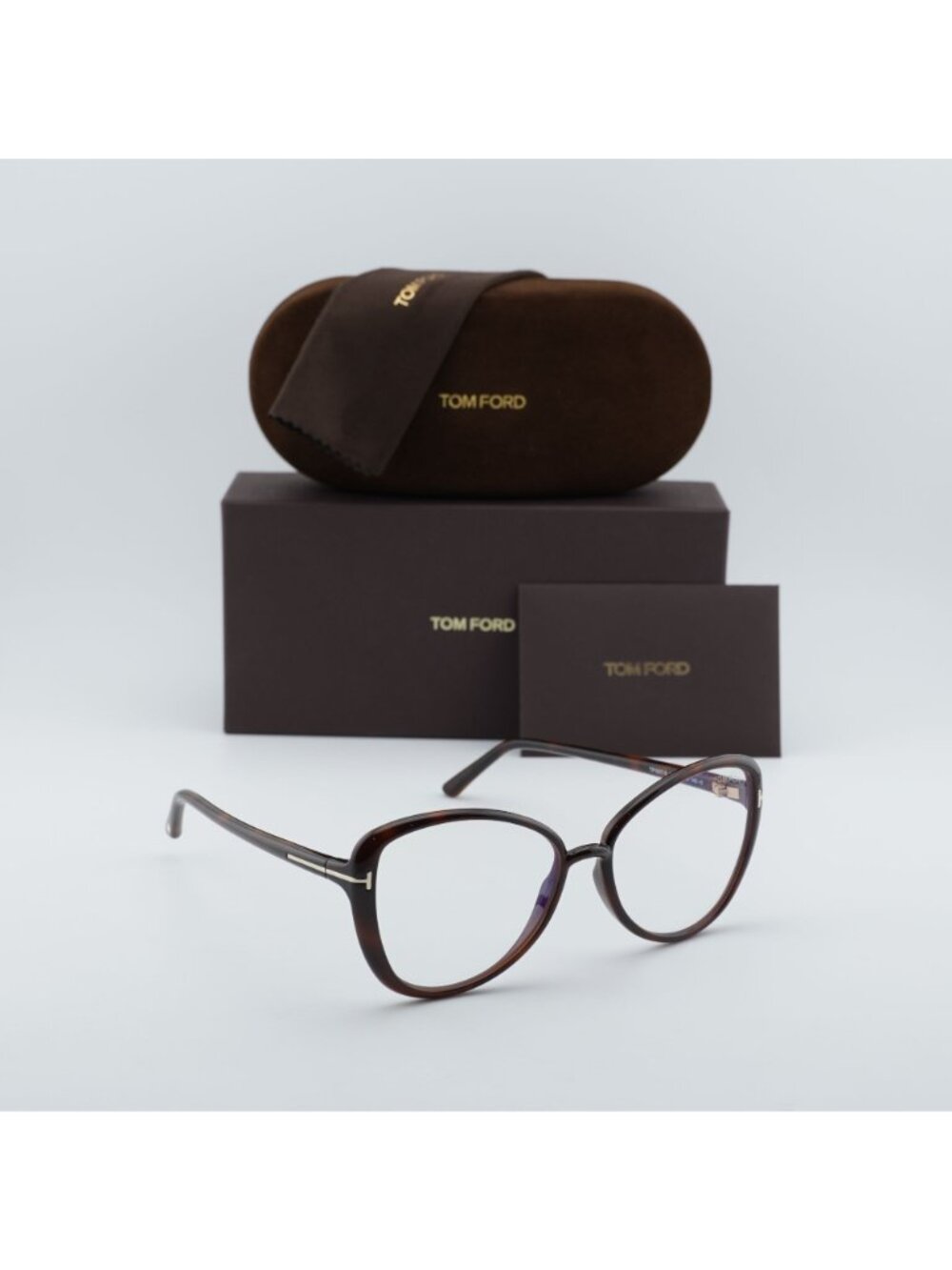 Tom Ford FT5907-B 052 Butterfly Eyeglasses 55mm - Dark Havana / Blue Light Block - Picture 6 of 10